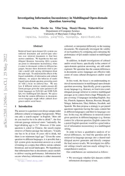 Investigating Information Inconsistency in Multilingual Open-Domain
  Question Answering