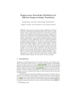 Region-aware Knowledge Distillation for Efficient Image-to-Image
  Translation