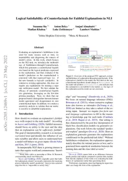 Logical Satisfiability of Counterfactuals for Faithful Explanations in
  NLI
