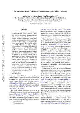 Low Resource Style Transfer via Domain Adaptive Meta Learning