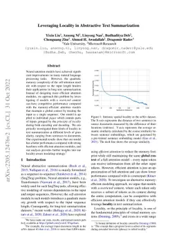 Leveraging Locality in Abstractive Text Summarization