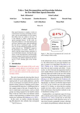 ToKen: Task Decomposition and Knowledge Infusion for Few-Shot Hate
  Speech Detection