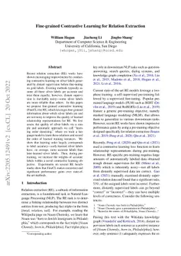 Fine-grained Contrastive Learning for Relation Extraction