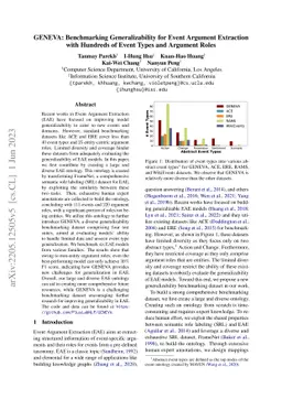 GENEVA: Benchmarking Generalizability for Event Argument Extraction with
  Hundreds of Event Types and Argument Roles