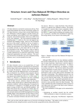 Structure Aware and Class Balanced 3D Object Detection on nuScenes
  Dataset