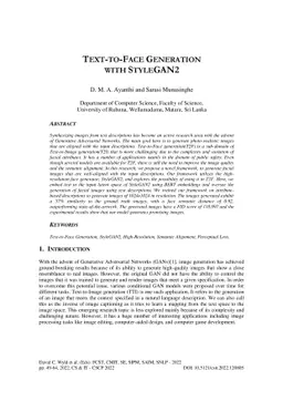 Text-to-Face Generation with StyleGAN2