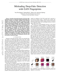 Misleading Deep-Fake Detection with GAN Fingerprints