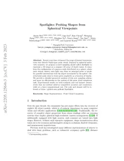 Spotlights: Probing Shapes from Spherical Viewpoints