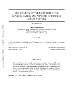 The security of the Coordicide: the implementation and analysis of
  possible attack vectors