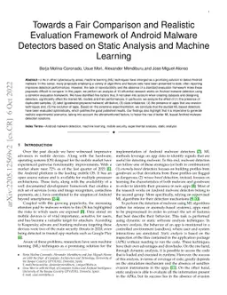 Towards a Fair Comparison and Realistic Evaluation Framework of Android
  Malware Detectors based on Static Analysis and Machine Learning
