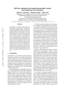 RSTGen: Imbuing Fine-Grained Interpretable Control into Long-FormText
  Generators