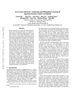 Less Learn Shortcut: Analyzing and Mitigating Learning of Spurious
  Feature-Label Correlation