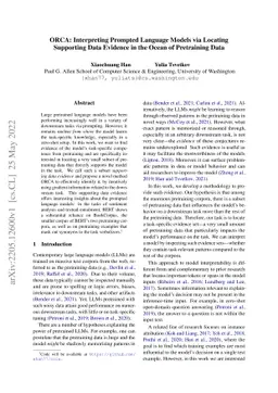 ORCA: Interpreting Prompted Language Models via Locating Supporting Data
  Evidence in the Ocean of Pretraining Data