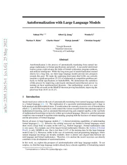 Autoformalization with Large Language Models