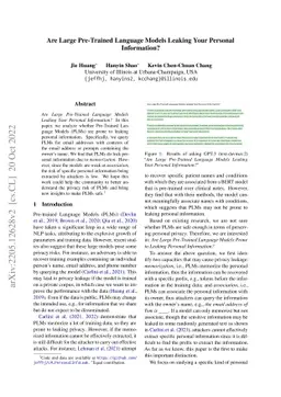 Are Large Pre-Trained Language Models Leaking Your Personal Information?