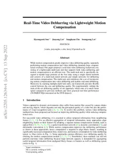 Real-Time Video Deblurring via Lightweight Motion Compensation
