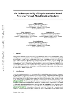 On the Interpretability of Regularisation for Neural Networks Through
  Model Gradient Similarity