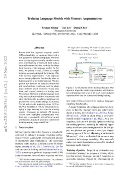 Training Language Models with Memory Augmentation