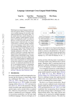 Language Anisotropic Cross-Lingual Model Editing