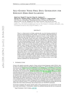 Self-Guided Noise-Free Data Generation for Efficient Zero-Shot Learning