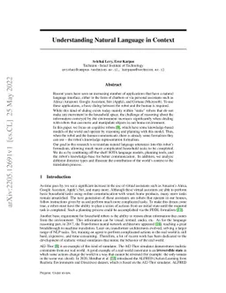 Understanding Natural Language in Context