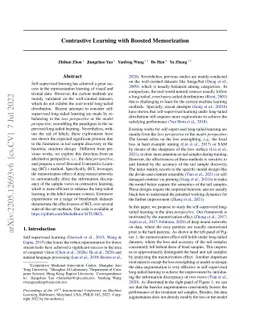 Contrastive Learning with Boosted Memorization
