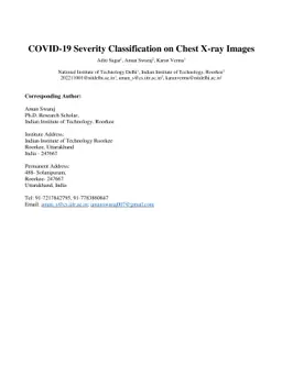 COVID-19 Severity Classification on Chest X-ray Images