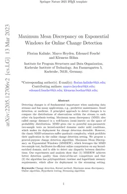 Maximum Mean Discrepancy on Exponential Windows for Online Change Detection