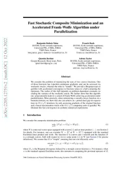 Fast Stochastic Composite Minimization and an Accelerated Frank-Wolfe
  Algorithm under Parallelization