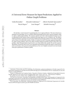 A Universal Error Measure for Input Predictions Applied to Online Graph
  Problems