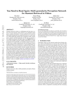 You Need to Read Again: Multi-granularity Perception Network for Moment
  Retrieval in Videos
