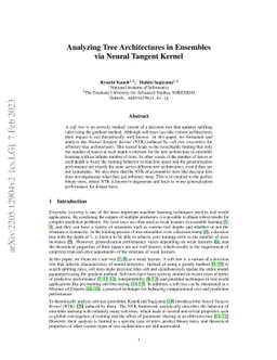 Analyzing Tree Architectures in Ensembles via Neural Tangent Kernel