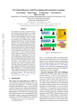 New Intent Discovery with Pre-training and Contrastive Learning