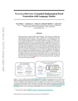NaturalProver: Grounded Mathematical Proof Generation with Language
  Models