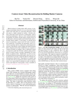 Context-Aware Video Reconstruction for Rolling Shutter Cameras