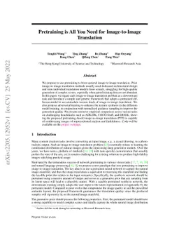 Pretraining is All You Need for Image-to-Image Translation