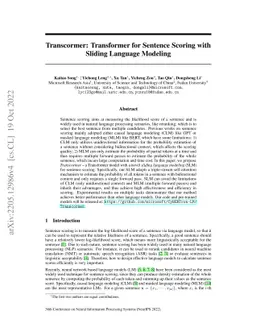 Transcormer: Transformer for Sentence Scoring with Sliding Language
  Modeling