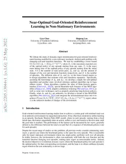 Near-Optimal Goal-Oriented Reinforcement Learning in Non-Stationary
  Environments