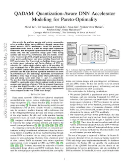 QADAM: Quantization-Aware DNN Accelerator Modeling for Pareto-Optimality