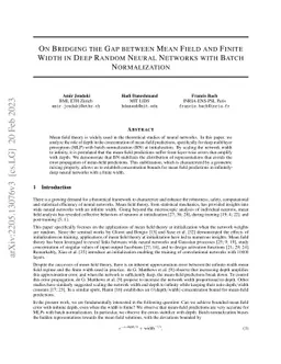 On Bridging the Gap between Mean Field and Finite Width in Deep Random
  Neural Networks with Batch Normalization