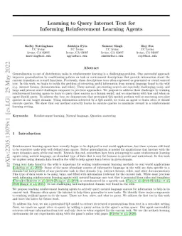 Learning to Query Internet Text for Informing Reinforcement Learning
  Agents