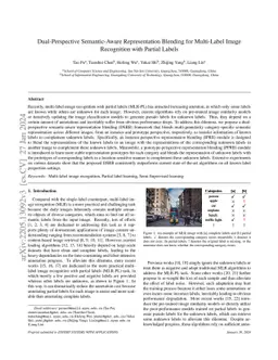 Dual-Perspective Semantic-Aware Representation Blending for Multi-Label
  Image Recognition with Partial Labels