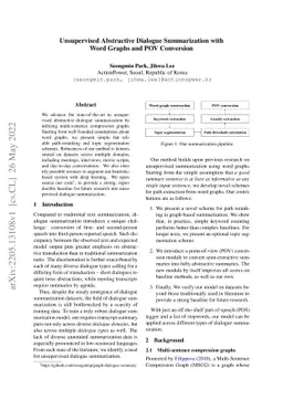 Unsupervised Abstractive Dialogue Summarization with Word Graphs and POV
  Conversion