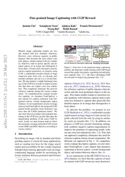 Fine-grained Image Captioning with CLIP Reward