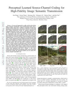 Perceptual Learned Source-Channel Coding for High-Fidelity Image
  Semantic Transmission