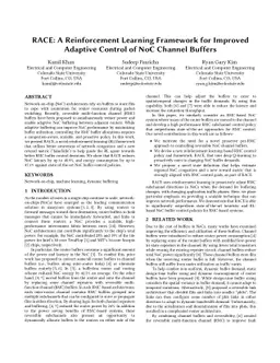 RACE: A Reinforcement Learning Framework for Improved Adaptive Control
  of NoC Channel Buffers