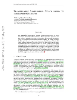 Transferable Adversarial Attack based on Integrated Gradients