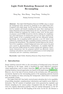 Light Field Raindrop Removal via 4D Re-sampling
