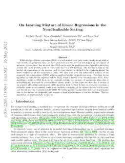 On Learning Mixture of Linear Regressions in the Non-Realizable Setting