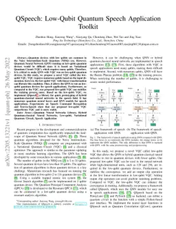QSpeech: Low-Qubit Quantum Speech Application Toolkit